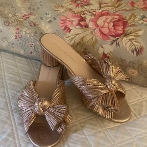 Loeffler Randall, Emilia pleated knot mule-Dune color